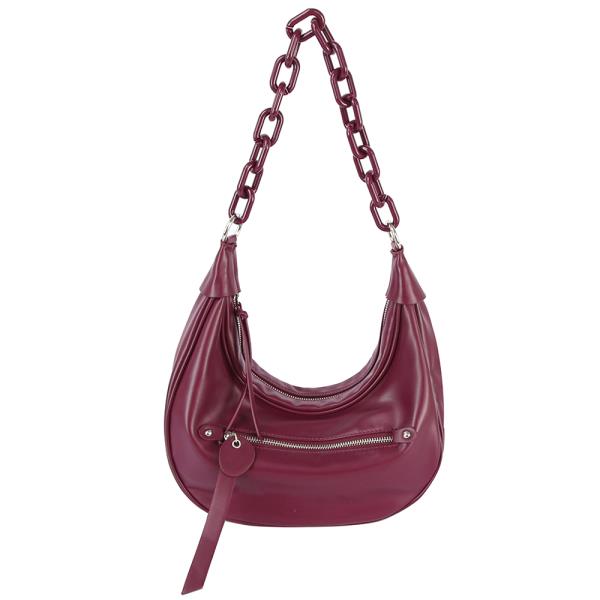 Smooth Zipper Chic Link Crossbody Bag