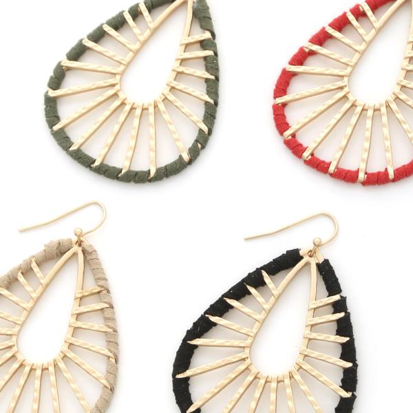 Teardrop Suede Wrapped Earring