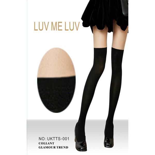 LUV ME LUV OVER KNEE HIGH BLACK PANTY STOCKING