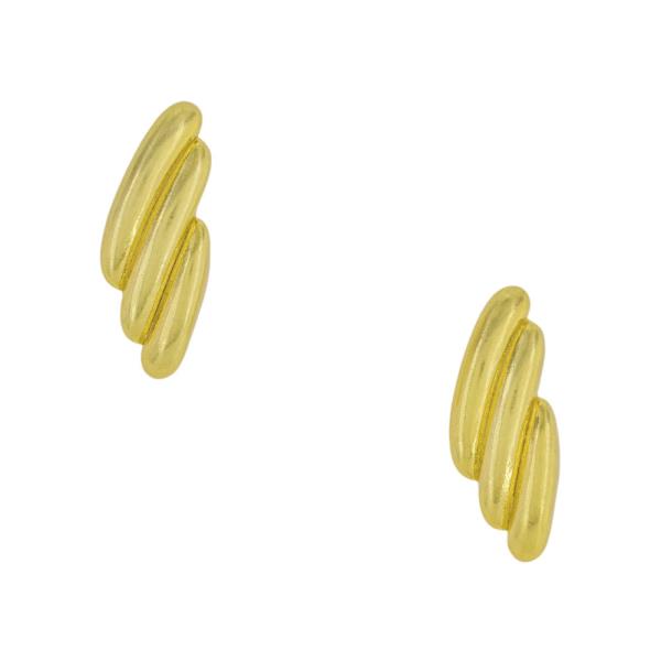 Brass Vintage Gold Plate Stud Earring