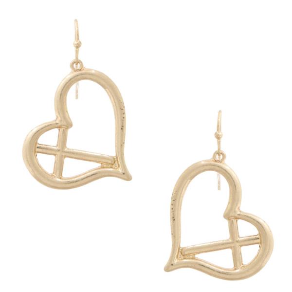 Abstract Heart Dangle Earring