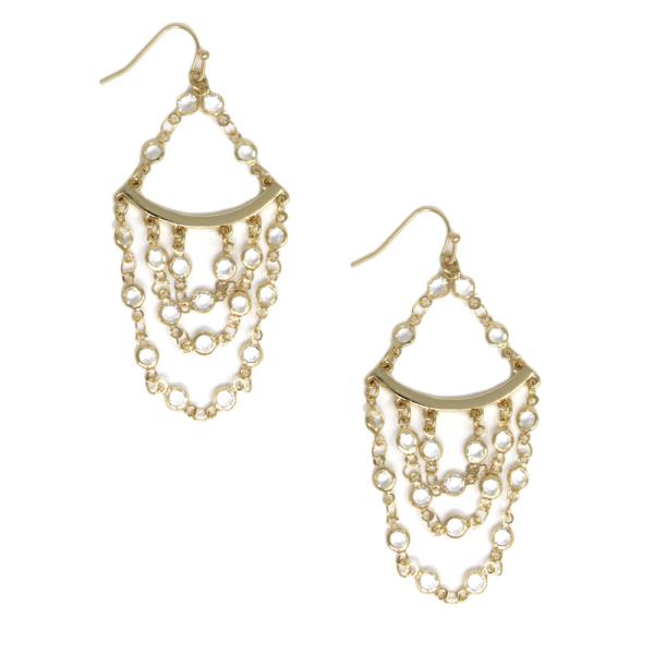 Crystal Chain Drop ER with Triple Layer Chain