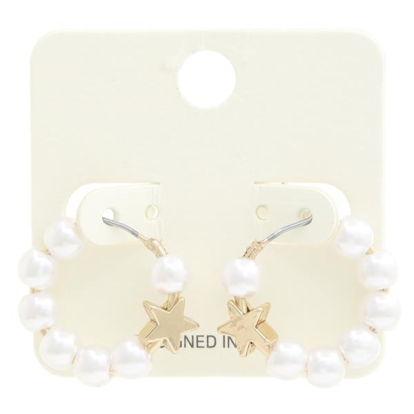 Star Pearl Bead Hoop Earring