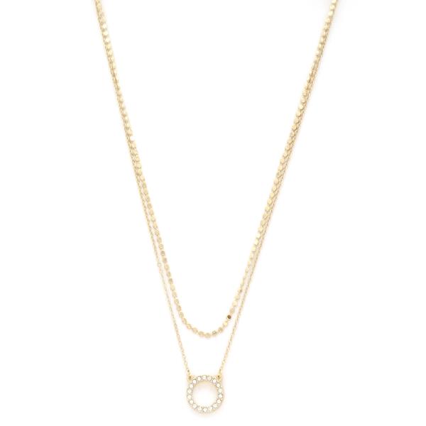 ROUND CRYSTAL LAYERED NECKLACE