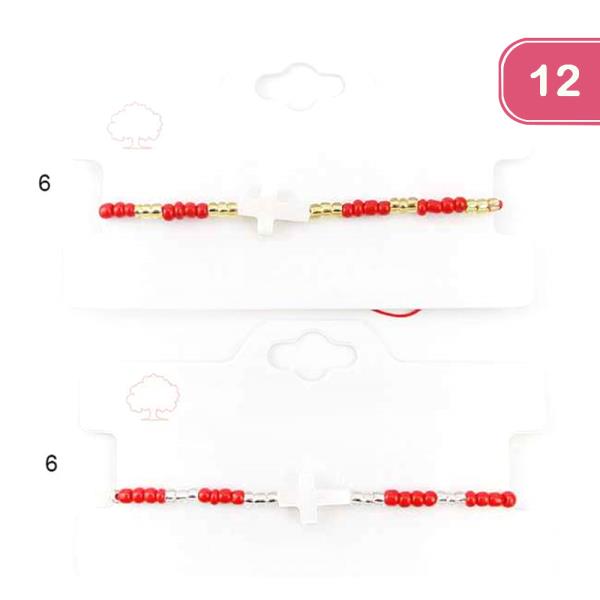 Beaded Cross Bracelet (12 Units)