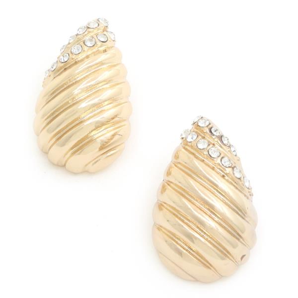 Rhinestone Lined Teardrop Earring