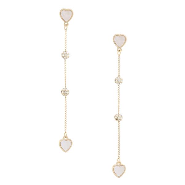 Heart Rhinestone Ball Dangle Earring