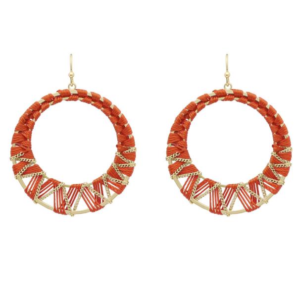 Circle Thread and Chain Earrings