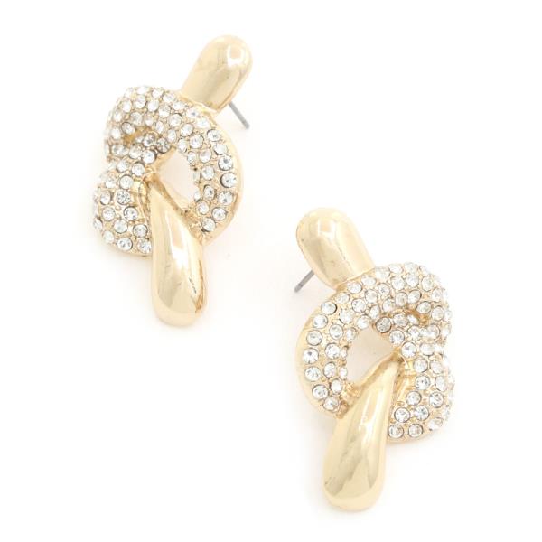 Knot Rhinestone Earring