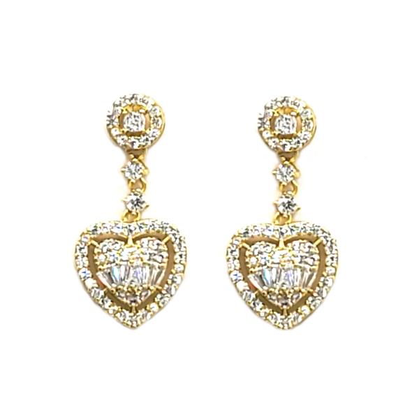 CZ Heart Dangle Earring