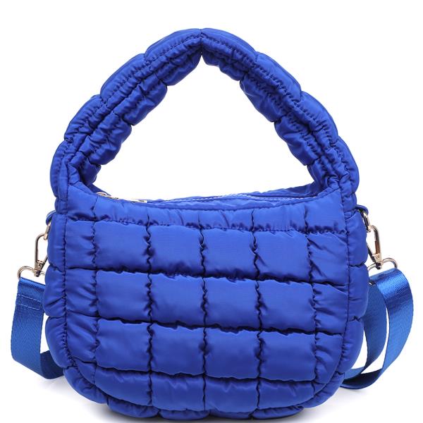 Nylon Puffy Quilted Design Crossbody Bag