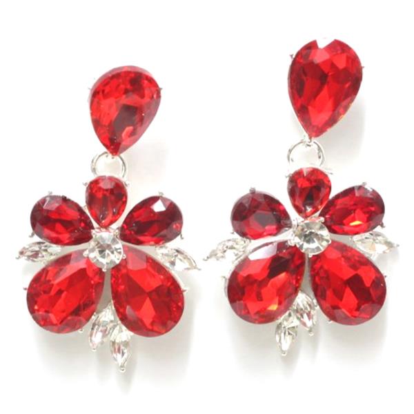 Gemstone Flower Party Dangle Earring