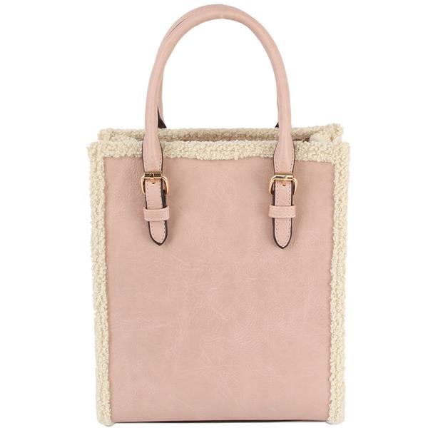Fur Smooth Handle Tote Bag