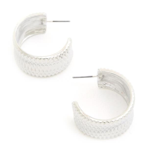 Wide Metal Open Hoop Earring