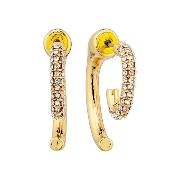 Pave Metal Double Post Earring