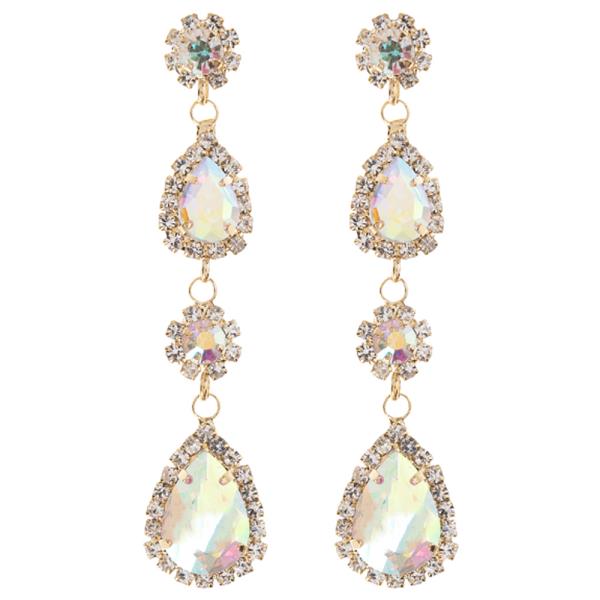 Rhinestone Round Teardrop Earring