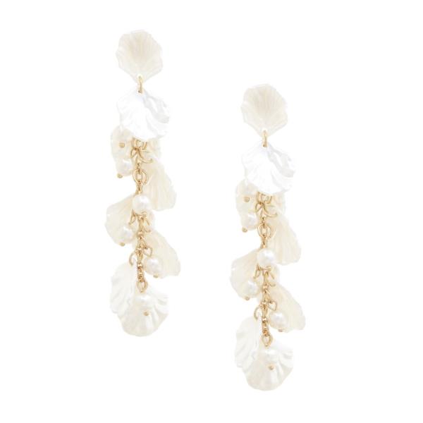Pearl Bead Petal Dangle Earring