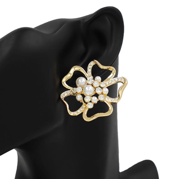 Flower Pearl Rhinestone Earring