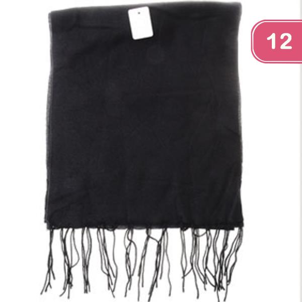 Plain Tassel Scarf (12 Units)