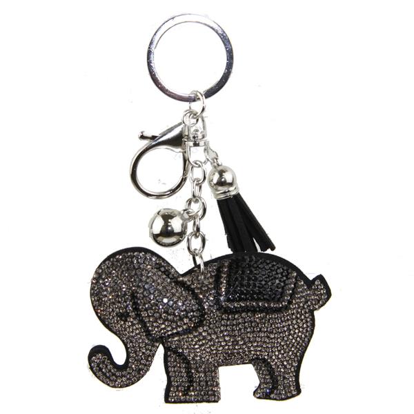 RHINESTONE ELEPHANT KEYCHAIN