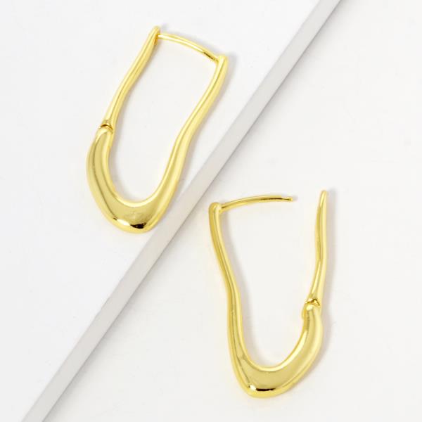 Organic Shape Gold Dipped Earring