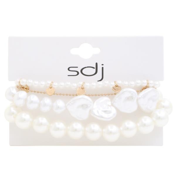 SDJ Pearl Bead Bracelet Set