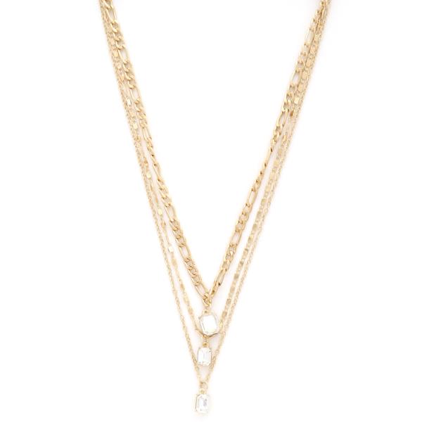 SODAJO CRYSTAL LAYERED NECKKLACE