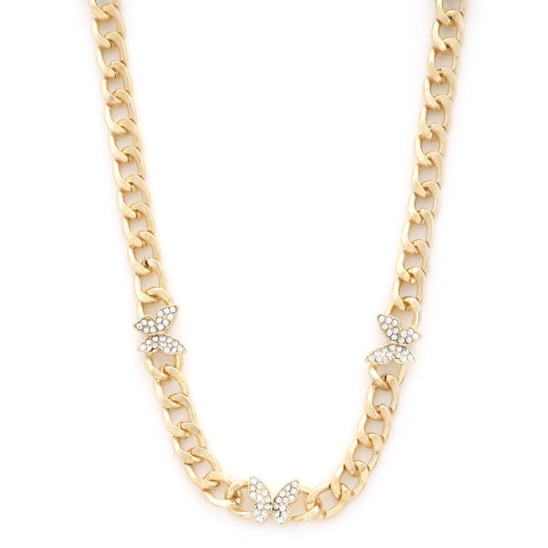 SDJ Butterfly Curb Link Necklace