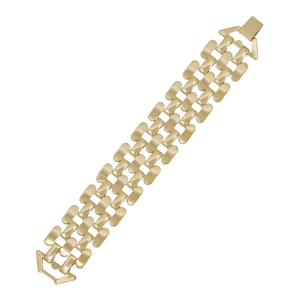 Wide Watch Band Metal Bracelet