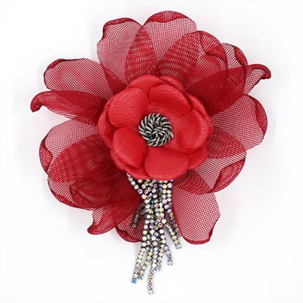 FLOWER RHINESTONE BROOCH