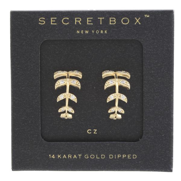 SECRET BOX Sterling Silver Dipped CZ Hoop Earring