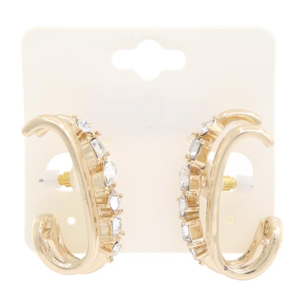 Crystal Edge Open Circle Earring