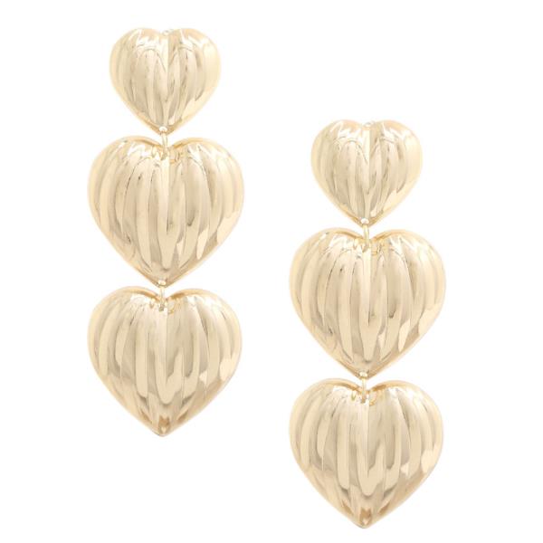 Triple Heart Dangle Earring