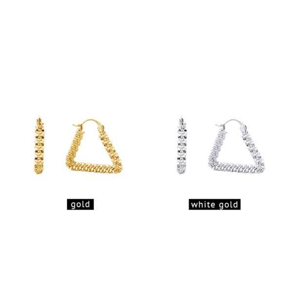 14K Gold White Gold Dipped Hoop Earring
