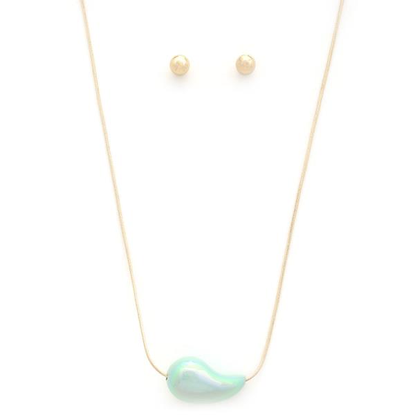 TEARDROP DOME CHARM NECKLACE