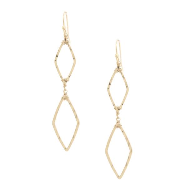 Hammered Metal Geometric Shape Dangle Earring
