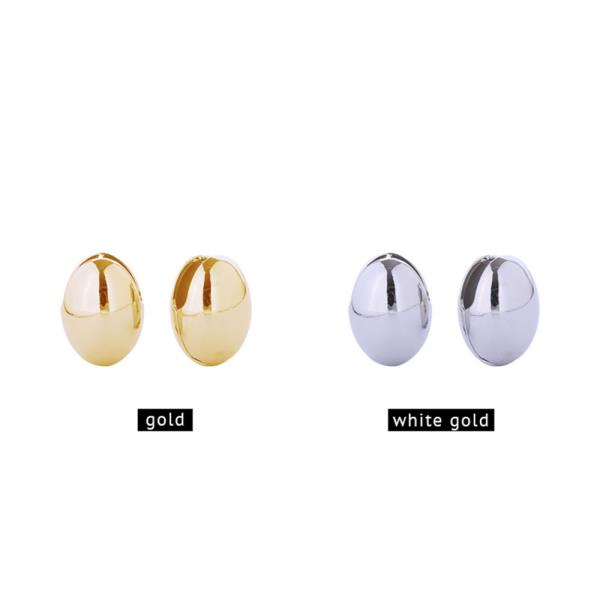14K Gold White Gold Dipped Dome Huggie Earrings