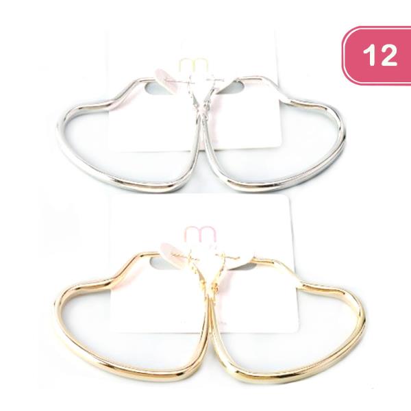 Heart Shape Hoop Earring (12 Units)