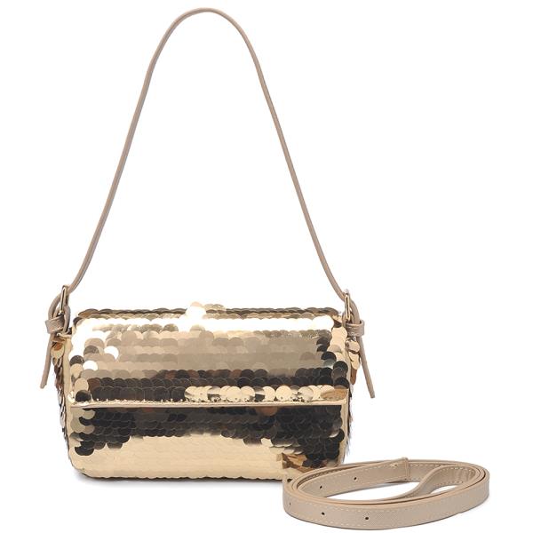 All Over Disc Sequin Crossbody Shoulder Bag