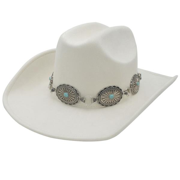 Stone Accent Concho Banded Cowboy Hat