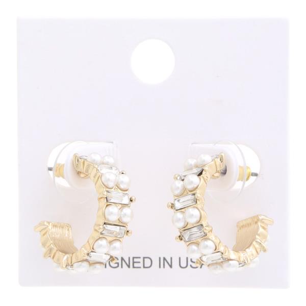 PEARL BEAD OPEN CIRCLE EARRING