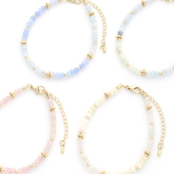 Color Bead Flower Bracelet