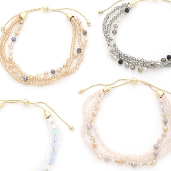 Color Bead Adjust Bracelet