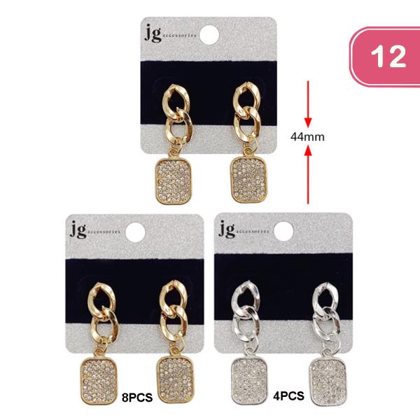 Rhinestone Dangle Earring (12 Units)