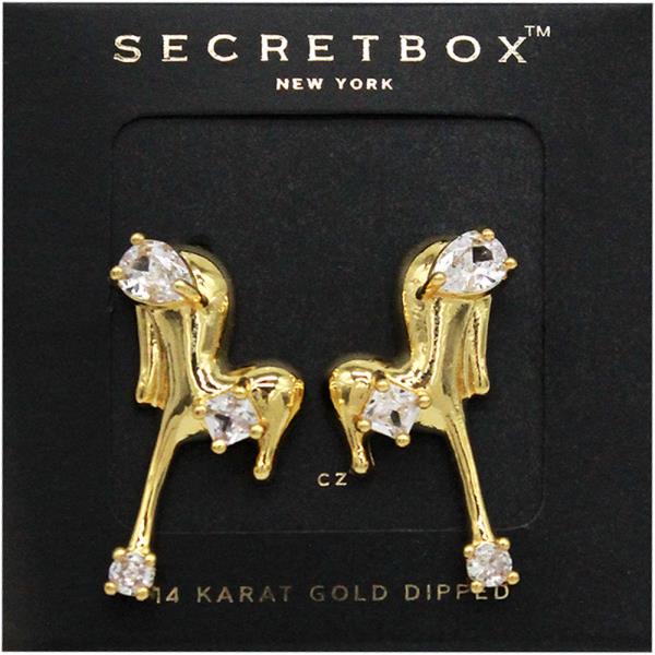 SECRET BOX 14K Gold Dipped Cubic Shape Earring