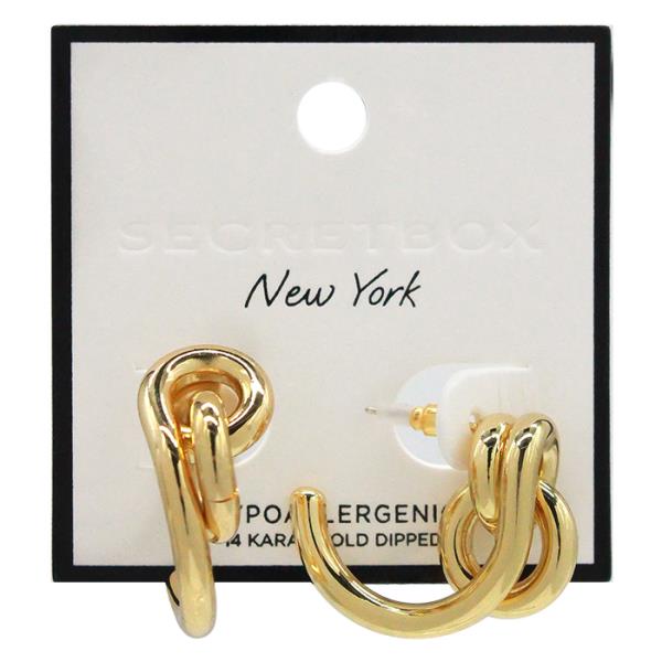 SECRET BOX 14K Gold Dipped Knot Earring