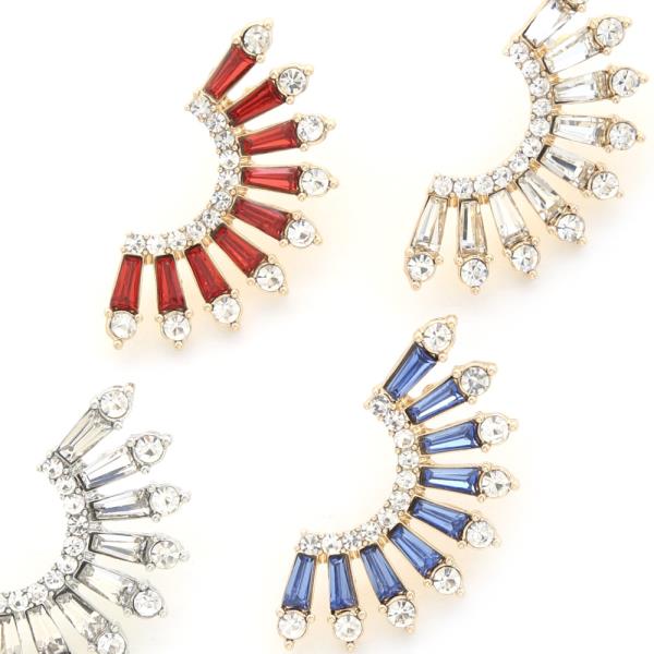 Rhinestone Half Circle Earring