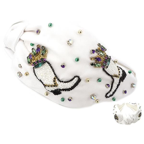 Stone Mardi Gras Boots Headband