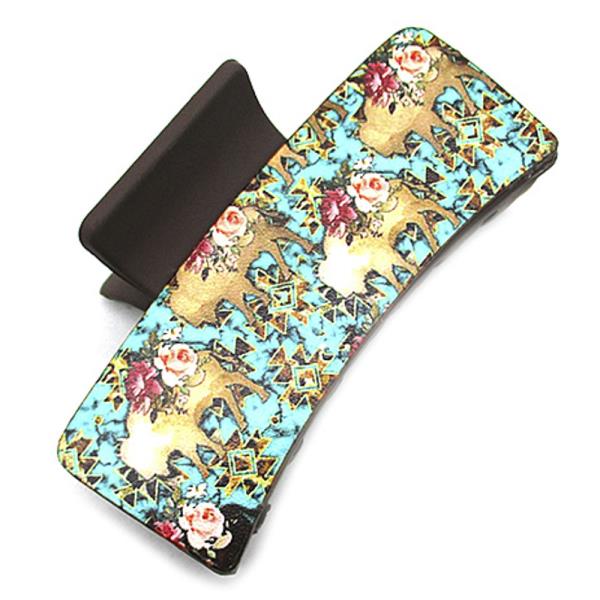 Faux Leather Flower Cow Hair Clips