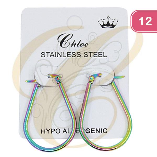 Stainless Steel Hoop Earring (12 Units)